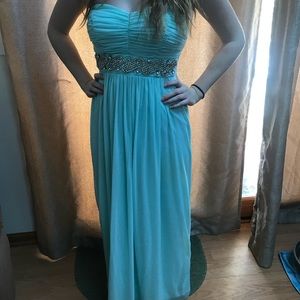 Teal prom dress